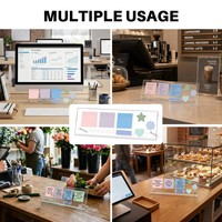 Support de bloc-notes en acrylique transparent sous le moniteur, support de notes autocollantes pour la décoration du bureau