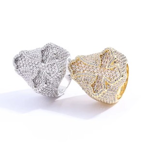 Wholesale GRA VVS Moissanite Iced Out Jesus Cross <b>Ring</b> 925 <b>Silver</b> 18K Gold Plated Hip Hop <b>Statement</b> Bling <b>Ring</b> B2B Custom Vendor - Product Image 2