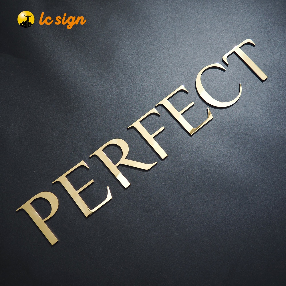 Пользовательский 304 класс нержавеющая сталь зеркальный эффект 3d металлический логотип нержавеющая сталь коробка письмо для магазина и рекламы