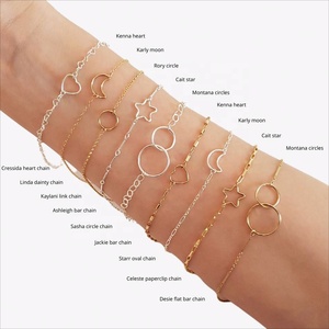Pulseras Finas Personalizadas al por Mayor, Joyería de Plata de Ley 925, Dijes de Corazón, Conector, Cadena, Pulsera para Mujer - Product Image 2