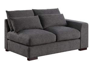 Canapé d'angle convertible moderne en mélange de lin en forme de U avec 2 ottomanes, canapé-lit et design modulaire pour salons - Product Image 4