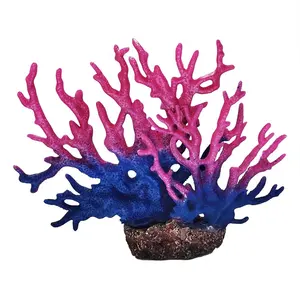 Pemandangan akuarium tangki air asin dekoratif Resin batu karang ornamen realistis dekorasi pohon karang