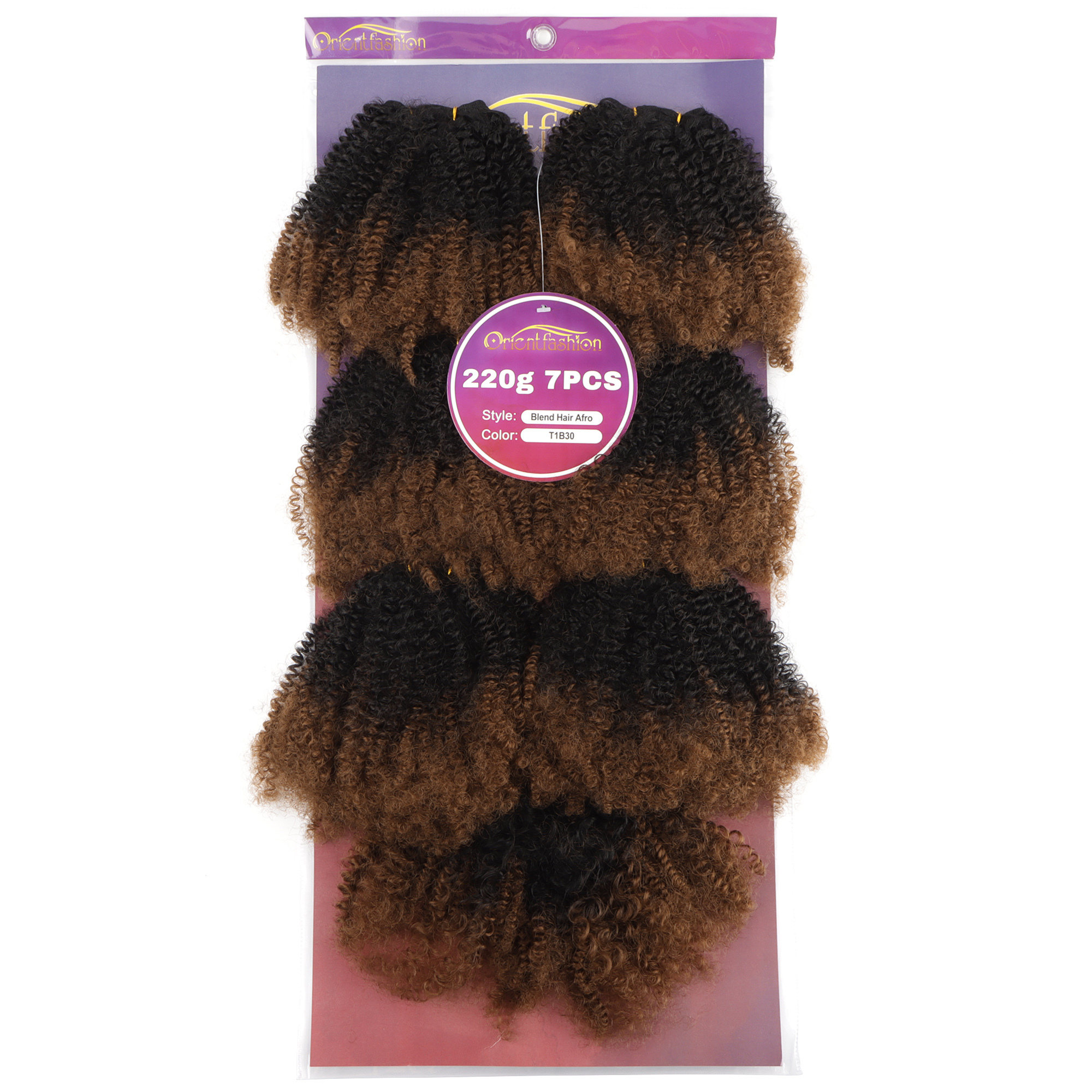 Main productWholesale Products Sale Soft Afro Kinky Curly Hair Synthetic 7pcs/pack Hair Weft With Closure Ombre African Weave Hair Bundles - Image 5