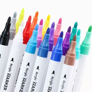 48 Colors Bullet Tip Acrylic Art Markers Dual Tip Painting Pen Set with Plastic Box for <b>Drawing</b> & Sketching - Product Image 1