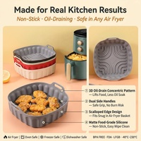 Doublures carrées pour friteuse à air Plateau et marmite en silicone Ustensiles de cuisson carrés spéciaux pour friteuse