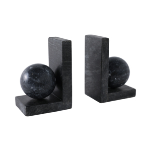 Fermalibri a forma di L con sfera in marmo per libreria, decorazione, ufficio, studio, scrivania - Product Image 3