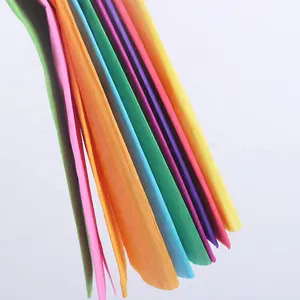 DIY kraft el işi kağıdı 17g/20g krep paper50 * 200cm, 20%-200% streç oranı renkli krep kağıt sarma için