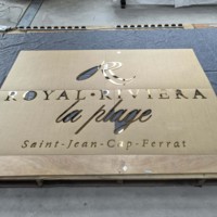 Lettres découpées solides en acier inoxydable 316 titane miroir 3 mm, durables, signalétique haut de gamme pour hôtels et entreprises