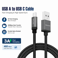 Cable de Carga Rápida USB C a USB A de 120 cm, 5V 3A 15W, con Blindaje de Lámina y Revestimiento de Nailon para iPhone y Computadora
