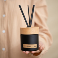 Diffuseur de parfum en verre sans flamme 200 ml, longue durée, écologique, sans BPA, pour intérieur, thé blanc, rotin