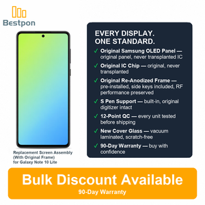 Remplacement pour l'écran OLED du <span class=keywords><strong>Samsung</strong></span> <span class=keywords><strong>Galaxy</strong></span> <span class=keywords><strong>Note</strong></span> <span class=keywords><strong>10</strong></span> Lite, panneau d'origine + verre remplaçable, avec cadre d'origine, grade A - Product Image 3