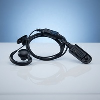 Oreillette avec crochet d'oreille et PTT intégré pour talkie-walkie Motorola GP338 HT1250, communication de sécurité et patrouille