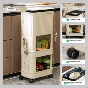 <span class=keywords><strong>Poubelle</strong></span> de cuisine de style japonais à usage domestique avec couvercle coulissant <span class=keywords><strong>Poubelle</strong></span> à double couche sans pliage - Product Image 6
