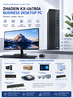 Desktop Bisnis Stabil Set Lengkap Zhaoxin KXU6780A Prosesor 8 Core Casing Kompak 8L Layar 23.8 Inci untuk Proyek Kantor Pendidikan