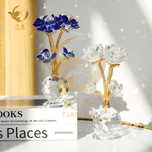 Crystal Lotus Ornament Nordic Style Living Room Decoration <b>Gift</b> For Mother's Day Valentine's Day Crystal Glass Craft - Product Image 2