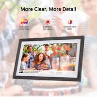 Penjualan terlaris pabrikan bingkai foto Digital 10.1 inci layar LCD IPS HD layar sentuh MP3 Audio Format bahan kayu Solid
