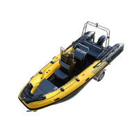 Bateau pneumatique certifié CE RIB-580A en PVC avec transom en fibre de verre, moteur hors-bord, bateau de pêche
