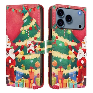 Merry Xmas <span class=keywords><strong>Santa</strong></span> Claus Wallet Funda de cuero para Iphone 17 Air 16E 16 Pro Max 15 14 Plus 13 Mini Christmas Tree Gift Flip Cover - Product Image 1