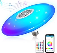 Haute Puissance Télécommande UFO Ampoule Lumière Coloré BT Haut-Parleur Musique 24w Smart Rgb Plafonnier Led Ampoules
