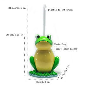 Accessoires de salle de bain en résine de haute qualité, résistants à la rouille, avec un adorable motif de grenouille, <span class=keywords><strong>porte</strong></span>-brosse de toilette - Product Image 3