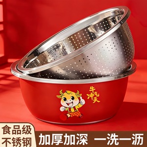 Colador de Acero Inoxidable con Recipiente, Escurridor de Verduras y Arroz, Tazón Multifuncional para Cocina - Product Image 3