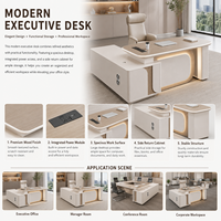 Bureau de direction en forme de L avec armoire latérale, prix d'usine, mobilier de direction personnalisé pour PDG et managers