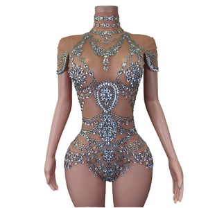 Combinaison en maille de diamant de l'industrie lourde pour la <span class=keywords><strong>danse</strong></span> Tube en acier de gymnastique serré Sexy Latin pour discothèque Bar Performance Hot Dance - Product Image 3