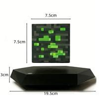 Lampe LED à lévitation magnétique en forme de cube de minerai, veilleuse rotative automatique, cadeau technologique cool pour adolescents et passionnés de jeux
