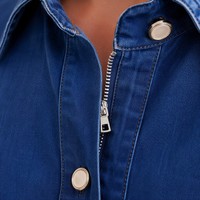 Chemise et short en denim uni vintage ZHUOYIN, tenue décontractée d'été pour femmes, GRS OCS
