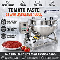 Sauzenproductie Industriële Bereidingsketel 1000L Stoomverwarmd RVS 304 Ankerroerwerk OEM 50/60Hz voor Tomaten Ketchup Sudderen