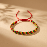Bracelet Rasta Jamaïcain tressé fait main, réglable, rouge, jaune, vert, en corde tressée, pour homme et femme, cadeau de bijoux