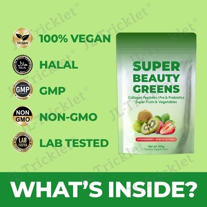 ผงซุปเปอร์กรีนส์ OEM คอลลาเจนบิวตี้ พร้อมเอนไซม์ย่อยอาหารและโปรไบโอติกส์  ซูเปอร์ฟู้ดเพื่อสุขภาพ - Product Image 4