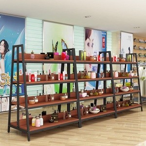 Tùy Chỉnh Cửa Hàng Bán Lẻ Mỹ Phẩm Sản Phẩm Trang Điểm Nước Hoa Tinh Dầu Snack Uống Siêu Thị Gondola Sắt Gỗ Hiển Thị Kệ Đứng - Product Image 4