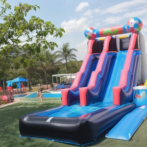 Toboggan aquatique gonflable commercial en PVC de 20 pieds avec parcours d'obstacles aquatiques pour événements en plein air - Product Image 4