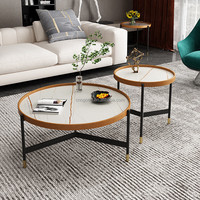 Meubles de style moderne Ensemble de tables basses en cuir avec selle Ensemble de tables à thé chinoises modernes de luxe pour le salon
