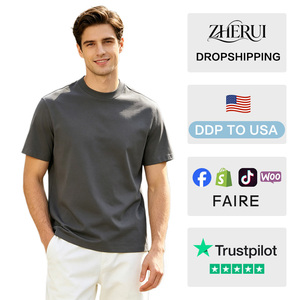 Hot Sale <b>High</b> Quality 240gsm 100%Cotton Eco-Friendly Solid Casual Hip Hop Oversized Unisex T-Shirts Custom Logo Drop Shoulder - Product Image 2