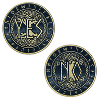 Pièce de monnaie de prédiction antique en métal personnalisée, oui ou non, pièce de monnaie porte-bonheur en stock