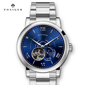 PONIGER P6.83 นาฬิกาข้อมือผู้ชาย 41 มม. ตัวเรือนทรงกลม Citizen Auto Movement Small Seconds Stop-Seconds เข็มเรืองแสง 21 Jewels 42H 50M - Product Image 1