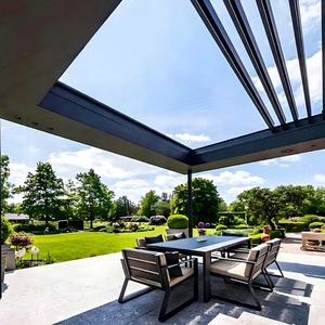 Pergola <span class=keywords><strong>da</strong></span> Giardino Moderna in Alluminio Impermeabile con Tetto a Lamelle Motorizzate, Sistema Bioclimatico per Terrazze e Balconi - Product Image 3