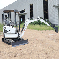 Excavator Mini Derette RT15 1,5 Ton Mesin Kubota atau Yanmar 16HP untuk Pekerjaan Pertanian dengan Bucket Penggali Bersertifikasi CE EPA ISO
