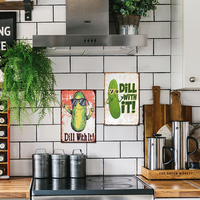 Juego de Letreros Metálicos Divertidos con Diseño de Pepinillos, Decoración Retro para Pared de Cocina, Bar o Casa de Campo