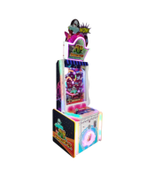 Machine de jeu d'arcade colorée à monnayeur, type jeu de loterie Marbre/Pinball, thème Parc d'attractions Sauvez les Aliens, pour enfants