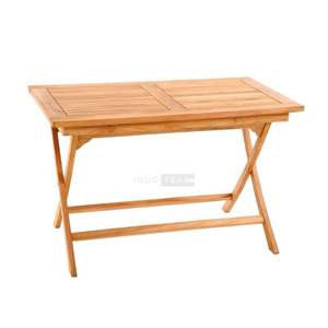Table à manger pliante moderne Lumina ajoute une élégance intemporelle aux patios avec un design pratique en teck pour des rassemblements en plein air mémorables - Product Image 1