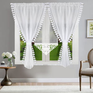 French romantic style privacy protection curtains, 3 pieces, 150 * 160cm, window screen used for kitchen, living room, hotel - Product Image 1