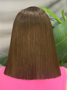 วิกผมบ๊อบแบบตรง FH 5x5 Lace Front ทำจากผมแท้แบบดิบ  แสกกลาง ขนาด 8-20 นิ้ว  ไม่ต้องใช้กาว - Product Image 4