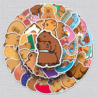 Paquete de 50 bonitas pegatinas capybaras animales de dibujos animados decorados botella de agua funda de teléfono pegatinas de dibujos animados de computadora
