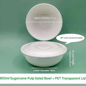 Custom Biodegradable Printing Logo 460ml 680ml 750ml 850ml 1000ml Disposable Pasta Salad Bowl With <b>Lid</b> - Product Image 4
