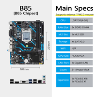 Kit carte mère B85, Placa Mainboard LGA1150 avec processeur Intel Core I7 4770K, prend en charge 2x DDR3 Slots NVMe M.2 SATA3.0, carte mère B85