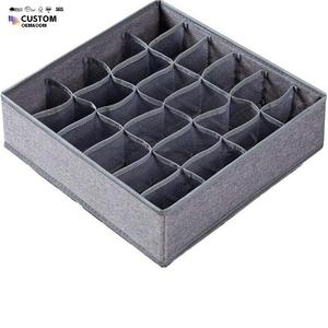 Caixa Organizadora de Tecido Dobrável com 24 Compartimentos para Armazenamento de Meias, Roupas Íntimas e Panos para Gavetas e Guarda-Roupas - Product Image 1