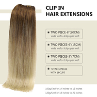 Extensions de cheveux chinois Remy à clips, ondulation lisse et soyeuse